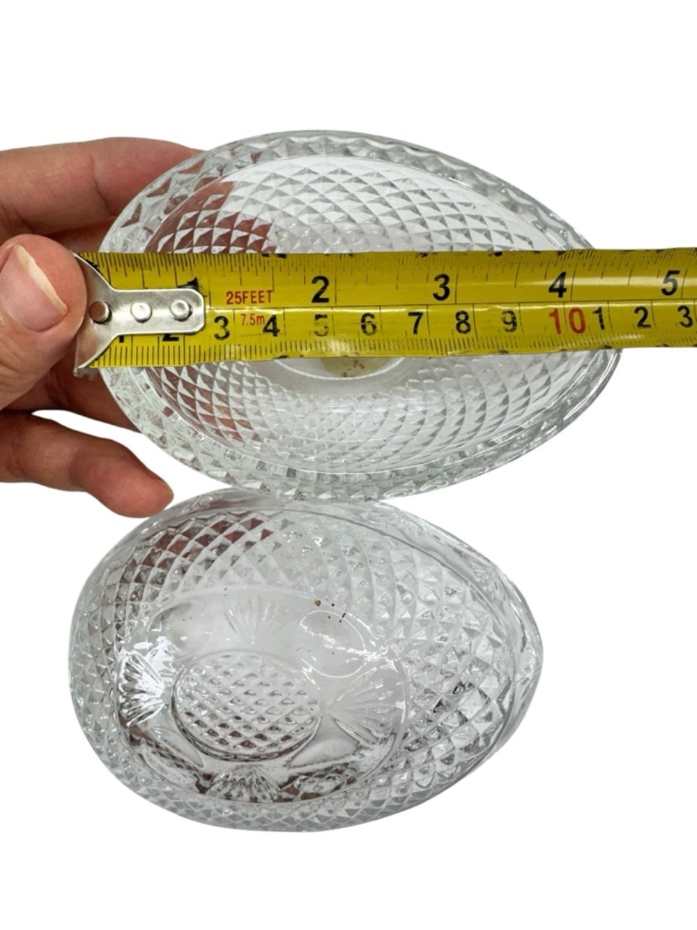 aTiara Exclusives by Fostoria Crystal Egg Trinket Dish Covered candy EASTER - Picture 5 of 10